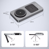 Blavec indukcijas lādētājs BQI-05 Qi 15W magnētiskais Magsafe 3 in 1 UniCharge (BQI05-QIMS) sudraba krāsā