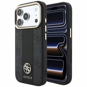 Maciņš IPHONE 18 Pro Max/17 Pro max saderīgs ar MagSafe (Stripe Round and Classic Logos 4G) (krāsa: melna)