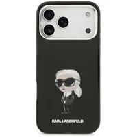 Karl Lagerfeld IML akvareļu Karl un logotipa magnētiskais viedtālruņa apvalks iPhone 17 Pro Max - melns