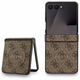 Guess 4G Classic Magnētiskais viedtālruņa apvalks Samsung Galaxy Z Flip 7 - brūna