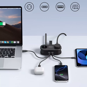 Orico AP3 20W GaN 5in1 strāvas sadalītājs 2x AC + 2x USB-A + 1x USB-C - melns