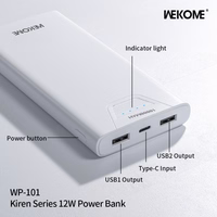 Portatīvais lādētājs WK Design "WP-101" melns 10000mAh