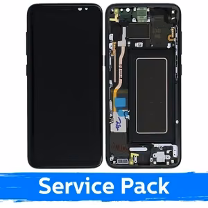 LCD Displejs Samsung G950 S8 ar rāmi Midnight Black (Service Pack)