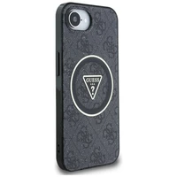 Guess IML Metal Glitter 4G Circle Triangle magnētiskais viedtālruņa apvalks iPhone 16e - melns