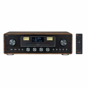 AKAI AM-100 RHAPSODY stereosistēma, 30W RMS, Bluetooth 5.0, DAB+/FM, CD/USB, AUX, brūna/melna