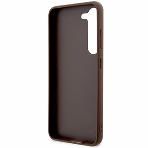 Guess GUHCS23SG4GFBR S23 S911 brūns/brūns cietais apvalks 4G Metal Gold Logo