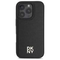 DKNY atkārtota raksta logotipa magnētiskais viedtālruņa apvalks iPhone 16 Pro - melns