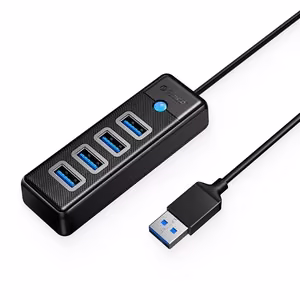 Hub Orico PW4U-U3 USB-A / 4x USB-A 3.0 - melns