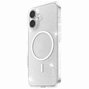 CARE by PanzerGlass Flagship Urban Explorer viedtālruņa apvalks ar baltu magnētisko MagSafe, paredzēts iPhone 17 – caurspīdīgs ar spīdumiem