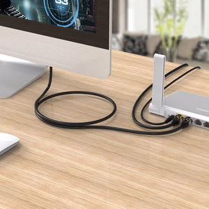 Orico PUG-C7 CAT7 10Gbps RJ45 Ethernet tīkla kabelis interneta LAN apaļš 0.5m - melns