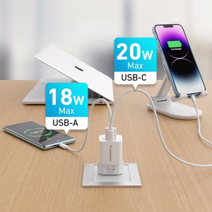 Wozinsky WWCEAC GaN USB-A USB-C 33W сетевое зарядное устройство - белое
