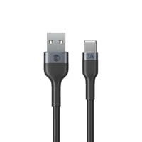 Forever elastīgs kabelis USB - USB-C 1,0 m 3A melns