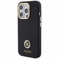 Guess silikona Logo Strass 4G viedtālruņa apvalks iPhone 15 Pro Max - melns