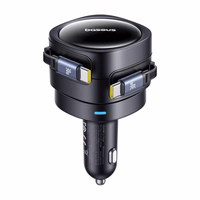 Baseus Enjoyment Max automašīnas lādētājs ar USB-C+USB-C kabeļiem 60W melns