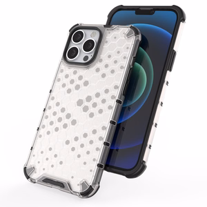 Honeycomb Case armor cover with TPU Bumper for iPhone 13 Pro Max green