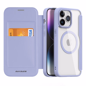 iPhone 15 Pro Max Magnētiskais MagSafe Atveramais apvalks Dux Ducis Skin X Pro - violets