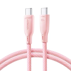Joyroom Multi-Color sērijas S-A34 USB-C / USB-C PD 60W 1m kabelis - rozā