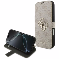 Guess Book 4G Metal Logo viedtālruņa apvalks iPhone 17 Pro - rozā