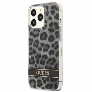 Guess GUHCP13LHSLEOK iPhone 13 Pro / 13 6.1" pelēks/pelēks cietais apvalks Leopards