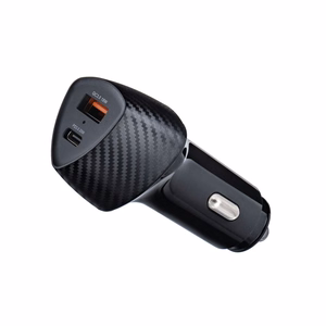 Автомобильное зарядное устройство Forcell F-Energy Carbon USB C + USB A QC3.0 PD 3A 38W CC50-1A1C чёрное