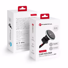 Bezvadu auto lādētājs+holder Forcell (HS2) (MagSafe 15W) priekš using on ventilation grille melns