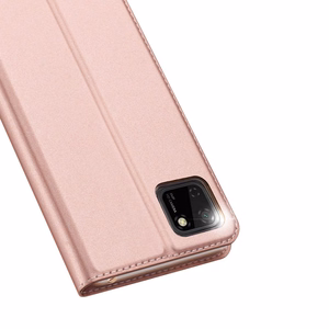 DUX DUCIS Skin Pro grāmatas tipa viedtālruņa apvalks Huawei Y5p rozā