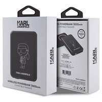 Karl Lagerfeld Ikonik MagSafe 5W 3000mAh induktivais portatvais ladetajs - melns