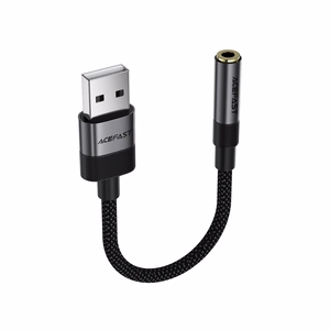Acefast J13 USB-A uz 3.5mm mini jack adapteris - melns