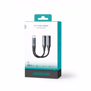 Adapteris Joyroom SY-C02 2in1 melns 14cm (ievade: Type-C / izvade: 2x Type-C)