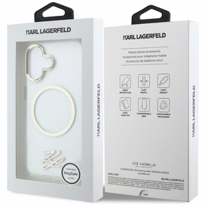 Karl Lagerfeld IML KL Script Logo MagSafe Maciņš for iPhone 17 - caurspīdīgs