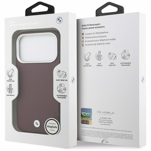 Чехол BMW Sign Full Wrapped Metal MagSafe для iPhone 17 Pro (красный)