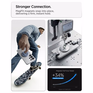 Spigen Ultra Hybrid Mag MagSafe maciņš priekš Samsung Galaxy S26 Ultra caurspīdīgs un balts