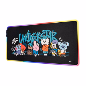 BT21 XXL spēļu galda paklājs ar LED apgaismojumu, 90 × 40 cm