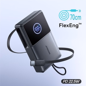 Joyroom JR-PR1 10000mAh 22.5W внешний аккумулятор со встроенным выдвижным кабелем USB-C - Чёрный