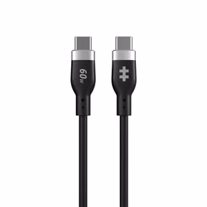 Hyper HyperJuice HJ4011BKGL – 1.5 m 60 W silikona USB-C–USB-C uzlādes kabelis, melns
