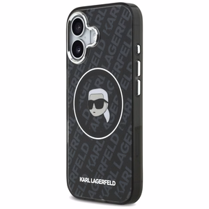 Karl Lagerfeld IML Karl Galvas Logotips Magnētiskais viedtālruņa apvalks iPhone 17 - Melns