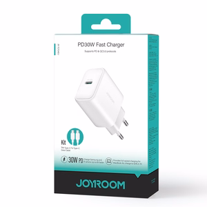 Joyroom JR-TCF24 USB-C PD 30W QC SFC tīkla lādētājs - balts + 1m USB-C kabelis