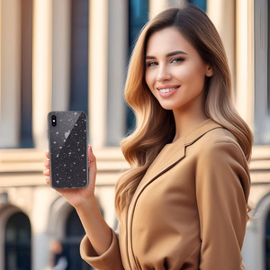 Crystal Glitter apvalks Iphone X/XS (5,8") sudraba