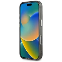 Guess IML Metal Mountain Logo Magnētiskais iPhone 16 Pro viedtālruņa apvalks - melns