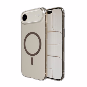 Puro Lite Mag TPU+PC magnētiskais viedtālruņa apvalks iPhone 17 Air - caurspīdīgs ar brūnu gredzenu