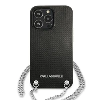 Karl Lagerfeld monogrammas plāksne apvalks iPhone 13 Pro / 13 6.1" - melna