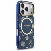 Guess IML Peony Dot MagSafe Maciņš for iPhone 17 Pro - zils