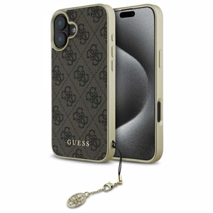 Guess 4G Charms Kolekcijas viedtālruņa apvalks iPhone 16 - brūns