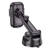 HOCO auto turētājs ar bezvadu uzlādi priekšējā stikla / centrālās konsoles 15W HW5 melns