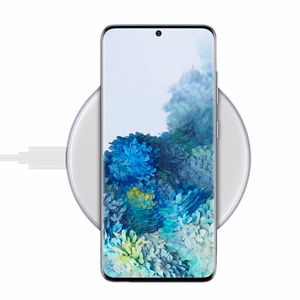 Crong PowerSpot Qi 15 W USB-C bezvadu lādētājs ar rūdīta stikla pārklājumu, sudraba krāsā un balts