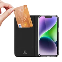 Viedtālruņa apvalks Skin Pro Wallet Case iPhone 15 Plus - melns