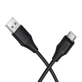 Kabelis silikona USB A uz USB C Hoco 3A 1 m X124 - melns