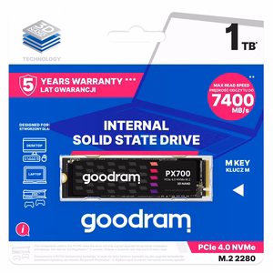 Goodram PX700 SSD SSDPR-PX700-01T-80 iekšējais SSD disks M.2 1 TB PCI Express 4.0 NVMe 3D NAND