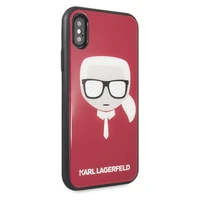 Karl Lagerfeld Ikoniskais Mirdzošs Karla Galvas iPhone X / Xs Viedtālruņa apvalks - sarkana