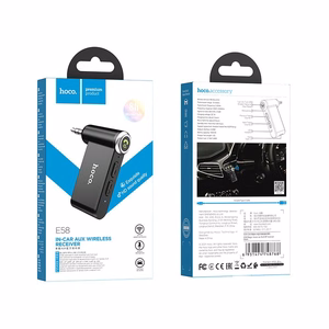 AUX Bluetooth uztvērējs Hoco Jack 3,5 mm E58 melns